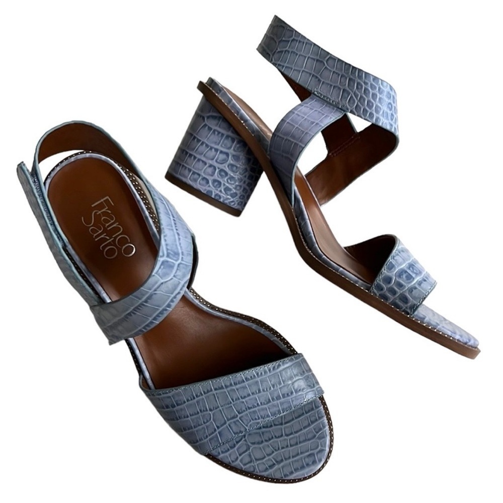 EUC Franco Sarto Leather Barda Heeled Sandals